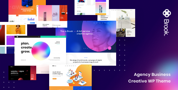 Top WordPress Theme & Website Template: Brook - Agency Business Creative WordPress Theme 1 preview 2. large preview |