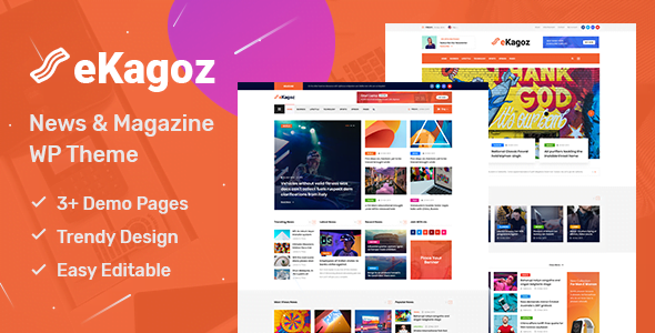 Updated Wordpress Theme: eKagoz - News Magazine WordPress Theme 1 preview. large preview |