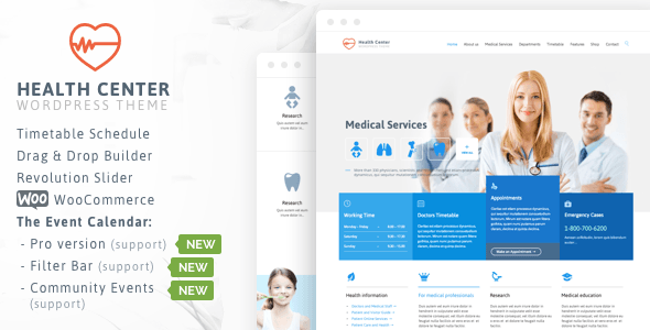 Updated Wordpress Theme: Medical & Dentist - Medical WordPress 27 Preview. large preview |