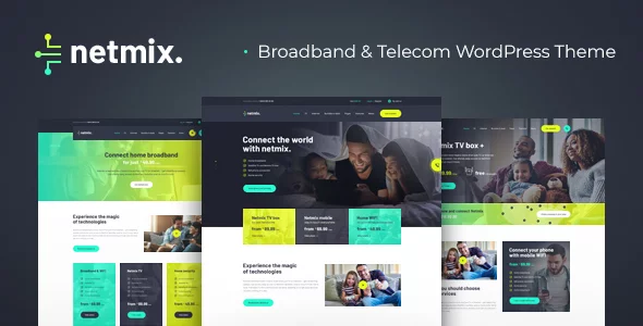 Discover Featured Wordpress template in 2019: Netmix | Broadband & Telecom WordPress Theme 31 |