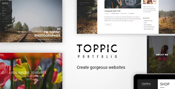 Updated Wordpress Theme: TopPic Photography - Photography WordPress 25 01 preview. large preview |