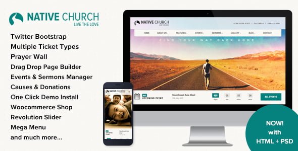 Discover Featured Wordpress template in 2019: NativeChurch - Multi Purpose WordPress Theme 31 preview image1 large preview. large preview |