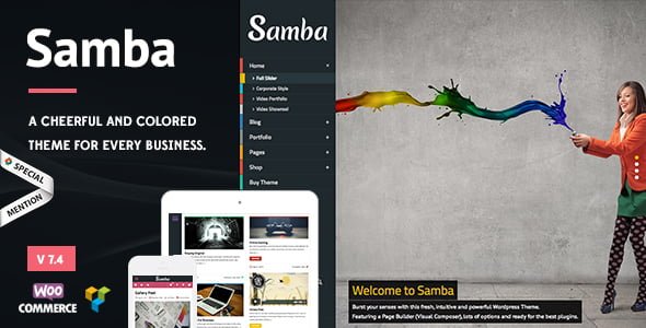 Top WordPress Theme & Website Template: Samba - Colored WordPress Theme 19 samba preview. large preview |
