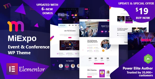 Best Wordpress Trading Template in 2019: MiExpo | Event Conference Elementor WordPress Theme 5 miexpo preview 590. large preview |