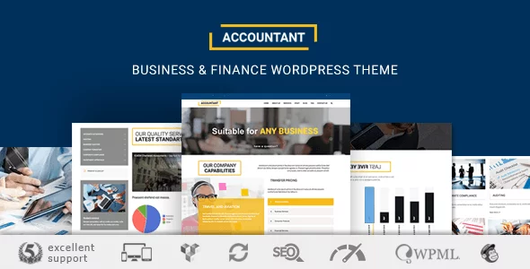 Best WordPress Template: Accountant | Accounting WordPress Theme 19 preview 2. large preview |