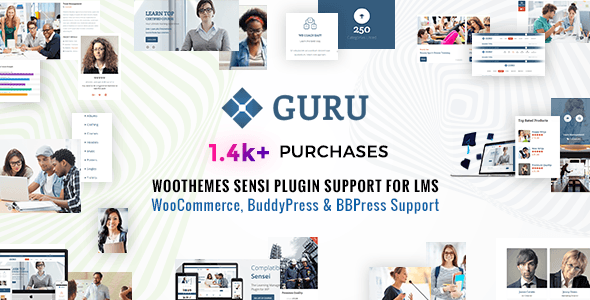 Best Wordpress Trading Template in 2019: Guru | LMS, Sensei WordPress 7 guru preview. large preview |