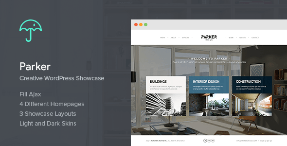Discover Featured Wordpress template in 2019: Parker - Creative WordPress Showcase 19 parker preview. large preview |