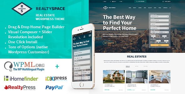 Best WordPress Template: Realtyspace - Real estate WordPress Theme 51 0. large preview |