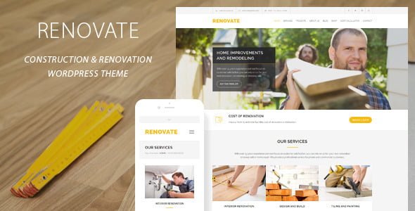 Discover Featured Wordpress template in 2019: Renovate - Construction Renovation WordPress Theme 29 01 renovate. large preview |