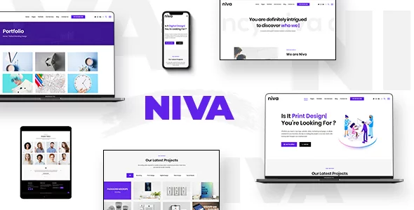 Top WordPress Theme & Website Template: Niva - Creative Agency WordPress Theme 13 01 theme preview. large preview |
