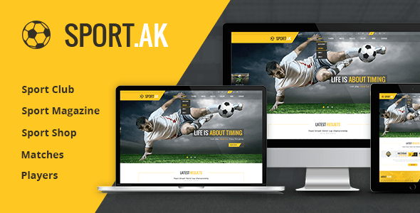 Top WordPress Theme & Website Template: WordPress Sports Theme - SportAK 17 preview. large preview |