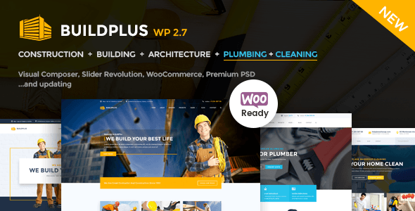 Discover Featured Wordpress template: Construction WordPress | BuildPlus 59 BuildPlus WP Preview. large preview |