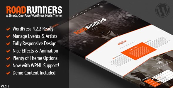Top WordPress Theme & Website Template: RoadRunners - A One-Page Music WordPress Theme 3 1588068032 01 preview. large preview |