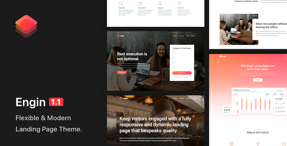 Best WordPress Template: Engin - Multipurpose Landing Page WordPress Theme 23 1590449432 preview. large preview |